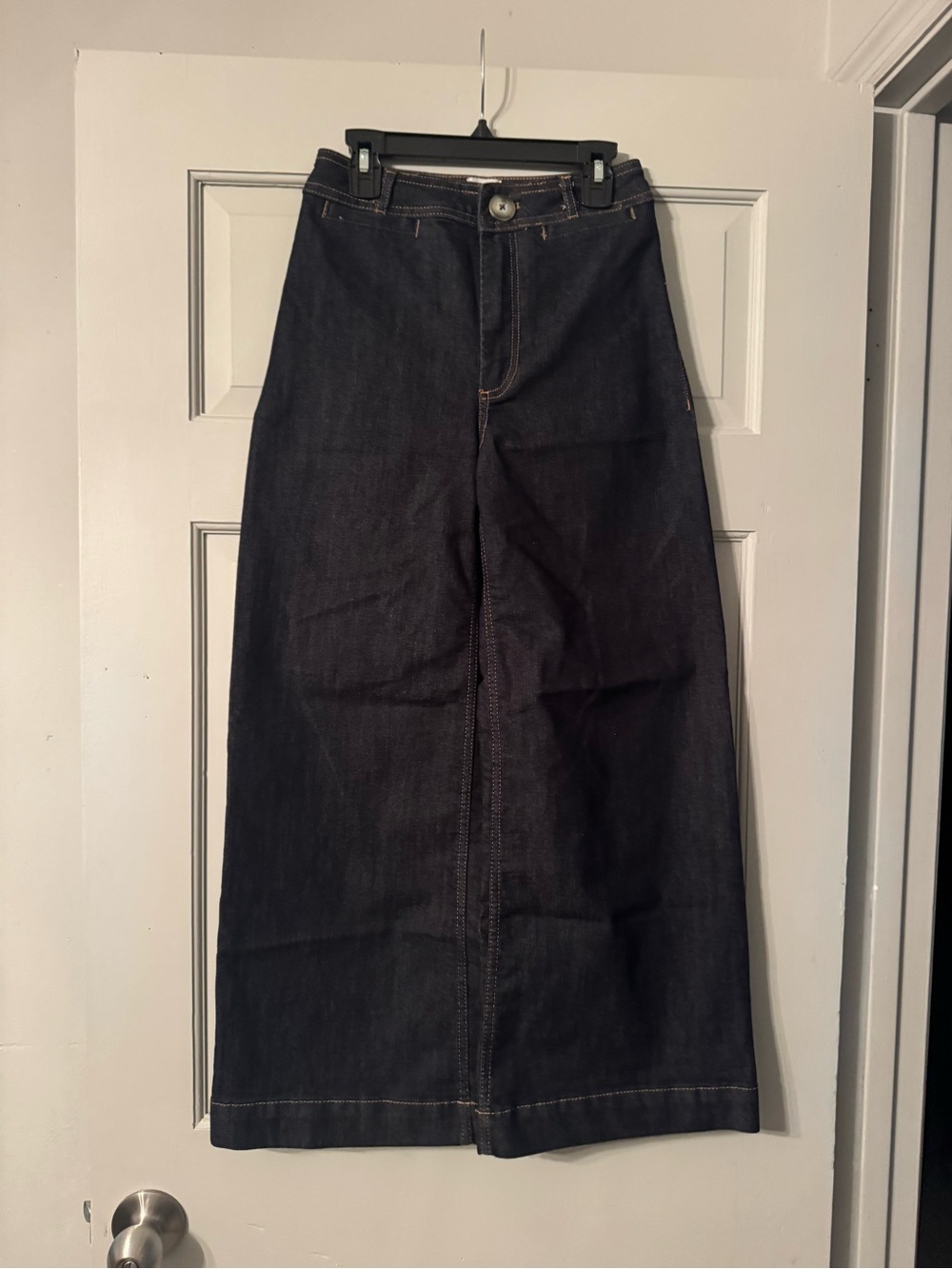 Maeve Wide-Leg Denim Maxi jeans